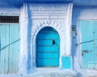 Blues // Impression marocaine // Photographie de porte