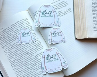 Cozy editor club green striped bow sweater sticker for editors (winter collection)