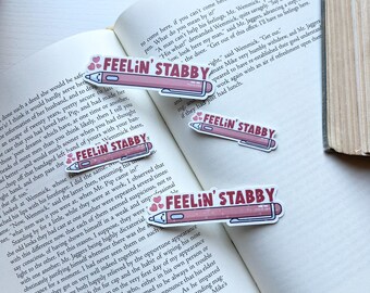 Feelin' stabby red pen sticker for editors