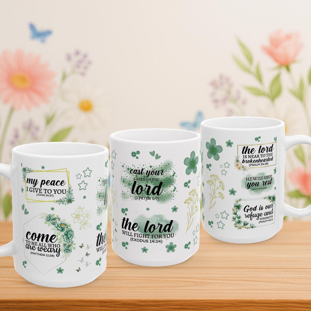Christian Mug | the Lord Will Fight for You | Bible Verse Mug | Peace ...