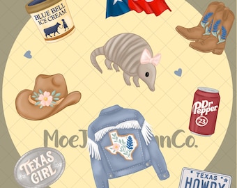 Texas Girl Seamless Pattern: Western Coquette Digital Paper (PNG)