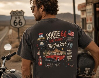 Route 66 Centennial Comfort Colors Shirt, 100 Years Mother Road Tee