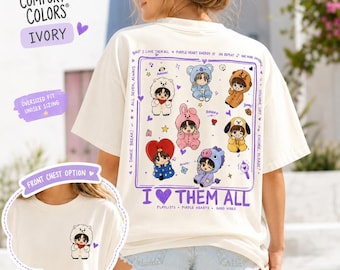 Kpop Comfort Colors Tee, Pick Your Bias, I Love Them All Concert Shirt