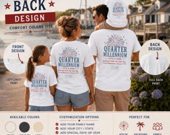 Custom Quarter Millennium 250th Anniversary Family Reunion Shirt