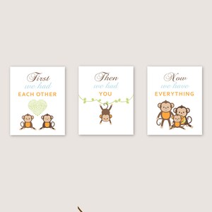 Monkey Wall Decor Bedroom Art Baby boy nursery decor Monkey Wall Art First we had each other 83-179