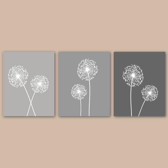Dandelion Wall Art Gray Bedroom Decor Dandelion Canvas Or Prints Bedroom Pictures Flower Wall Art Dandelion Print Home Decor Set Of 3