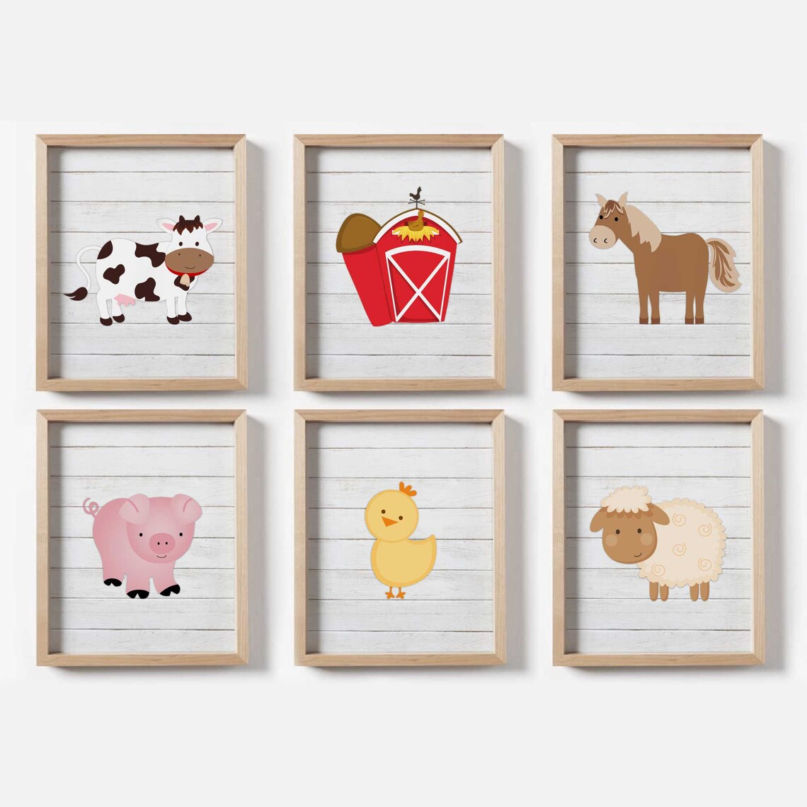 Farm Animal Prints or Canvas Wall Art Barn Animals Party | Etsy