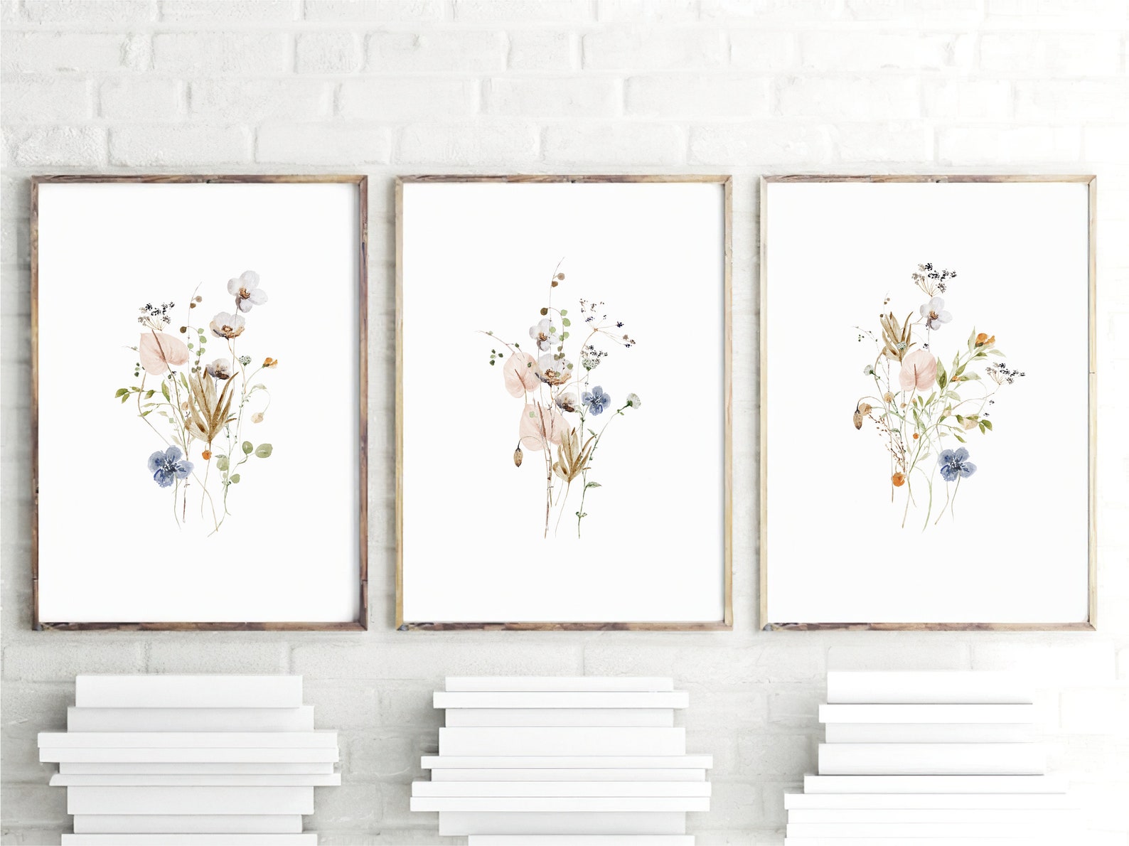 Wildflower Prints, Watercolor Flowers, Farmhouse Decor, Meadow Grass ...