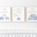 Elephant Nursery Decor Baby Boy Nursery Wall Art Print in Blue and Gray ...
