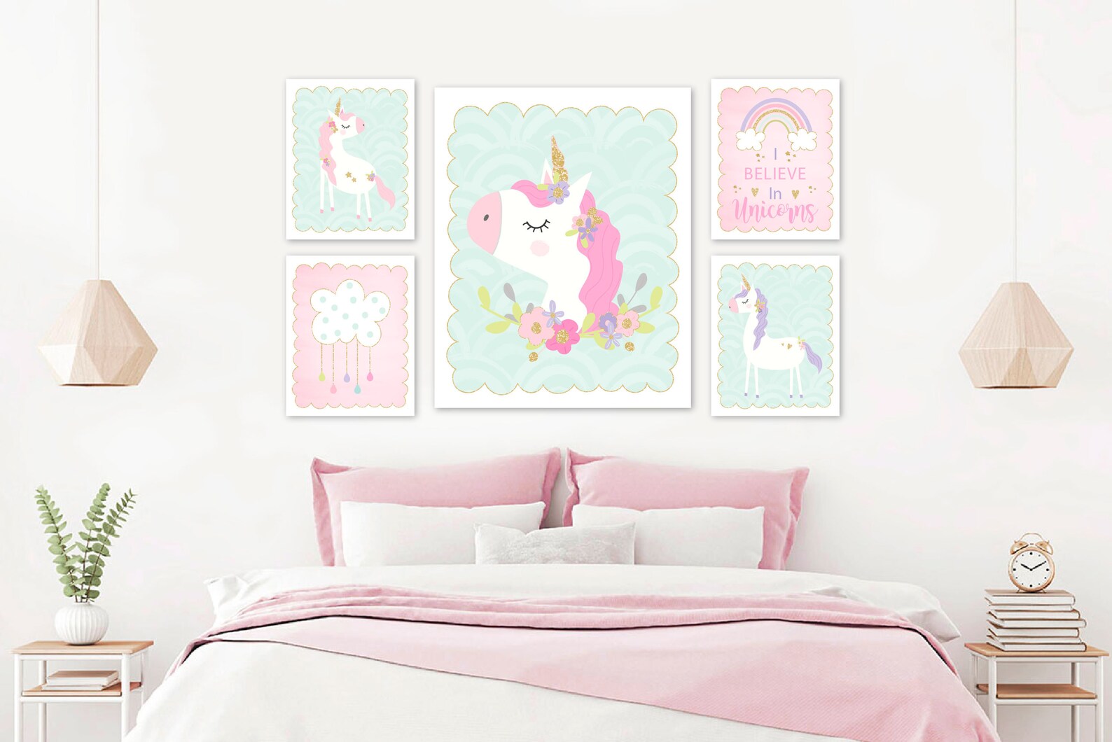 Unicorn Wall Decor Unicorn Bedroom Decor Girl Unicorn Rainbow | Etsy