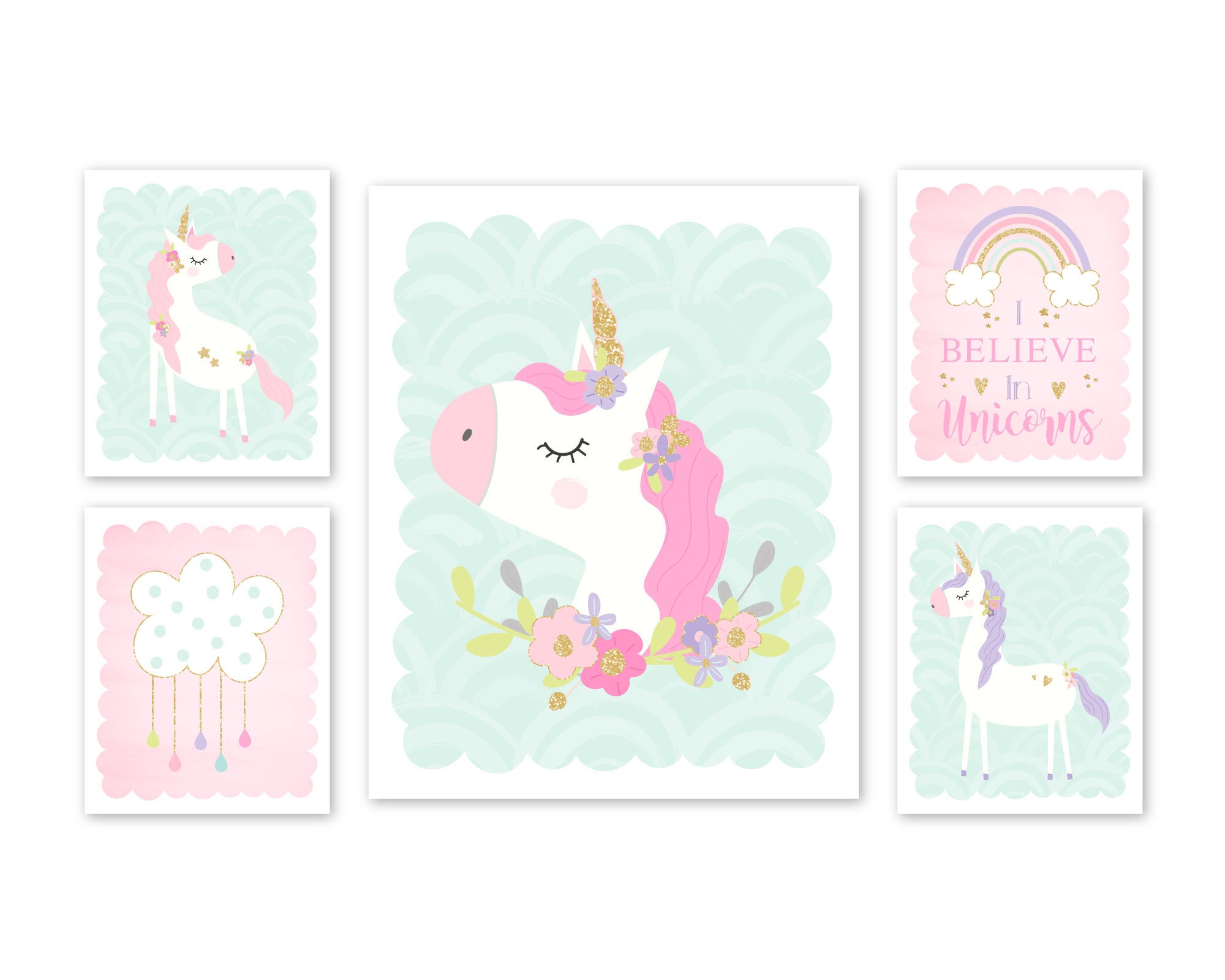 Unicorn Wall Decor Unicorn Bedroom Decor Girl Unicorn Rainbow | Etsy