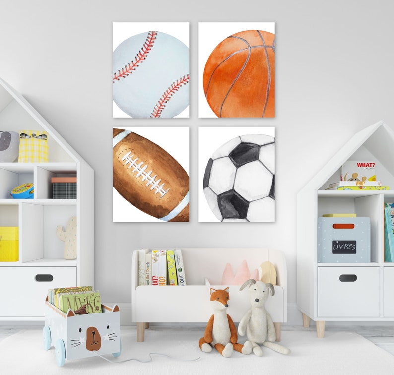 Toddler Room Decor Sports Posters Boy Sports Theme Room Etsy