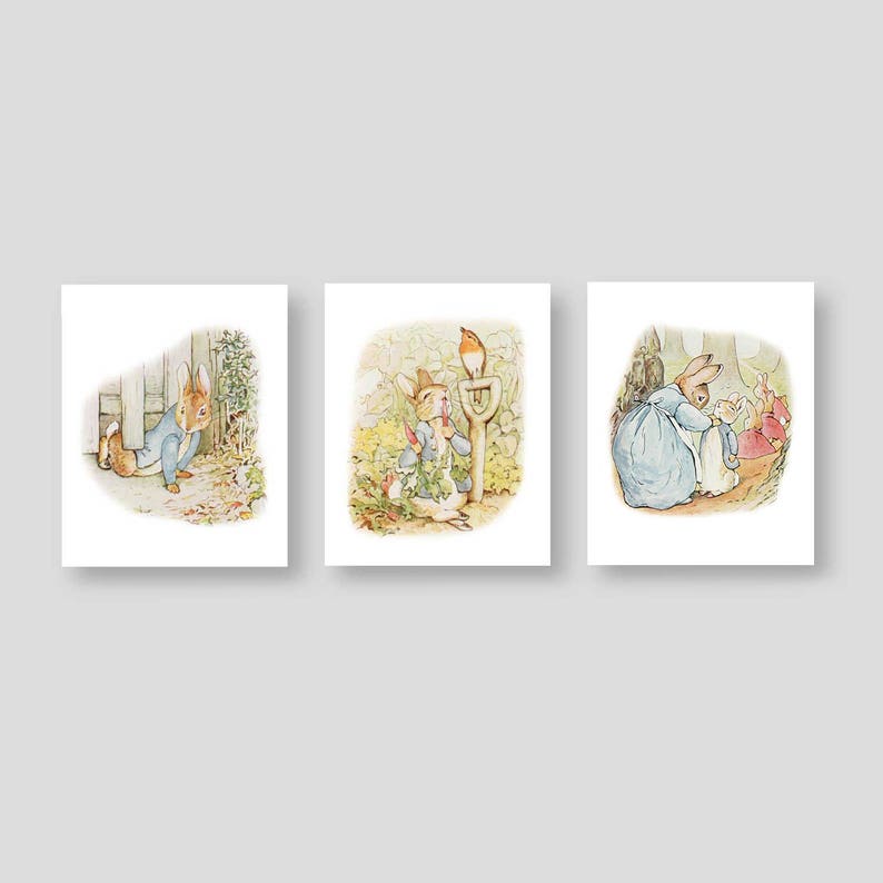 PETER RABBIT Kwekerij Wall Art Peter Rabbit Prints Beatrix Potter Baby Douche Peter Rabbit Gifts Gallery Wall Prints PR001 afbeelding 1