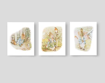PETER RABBIT Nursery Wall Art, Peter Rabbit Prints, Beatrix Potter Baby Shower Decoration, Peter Rabbit Gifts, Boy Bedroom Decor (PR001)