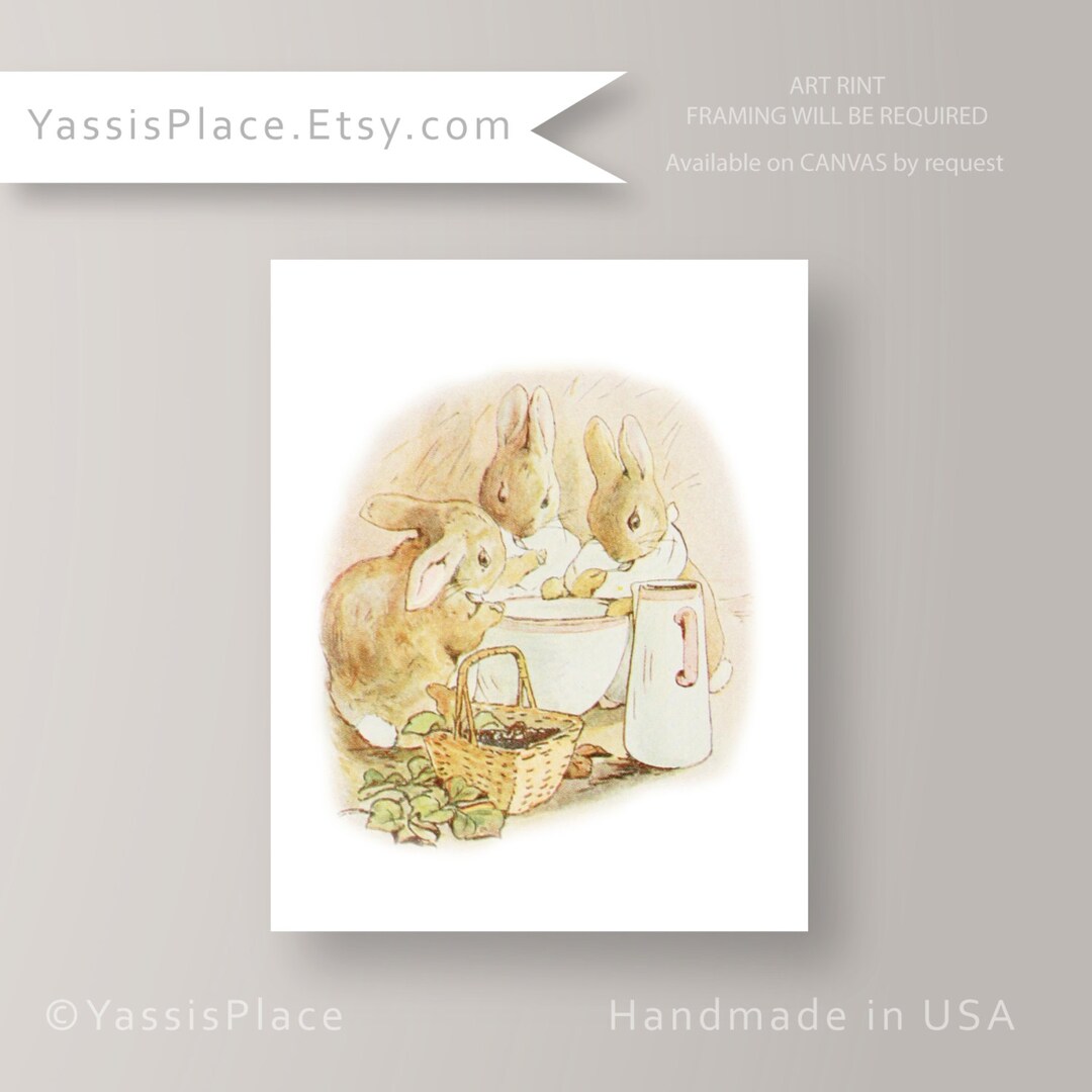 Peter Rabbit Nursery Wall Art Beatrix Potter Nursery Print Bunny Wall ...