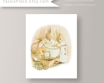 Peter Rabbit vivero pared arte Beatrix Potter vivero impresión conejito pared arte bebé niña libro de cuentos decoración de la guardería, bebé ducha regalo niño