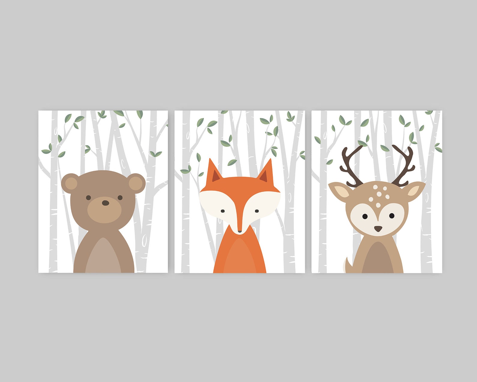 Baby Girl Woodland Nursery Decor Baby Animal Prints Woodland Etsy