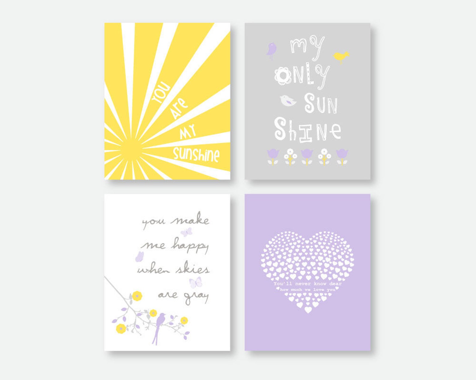 Purple Nursery Wall Art for Girl Bedroom You Are My Sunshine Etsy