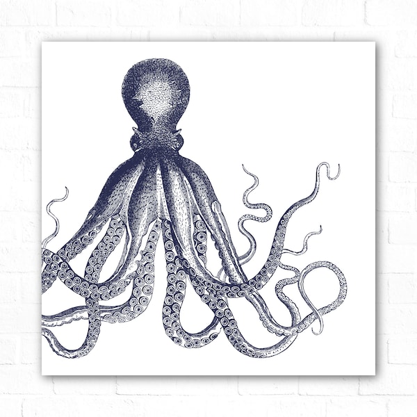 Navy Blue Octopus - Etsy