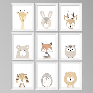 Animal Prints for Nursery, Animal Nursery Decor, Printable Nursery ...