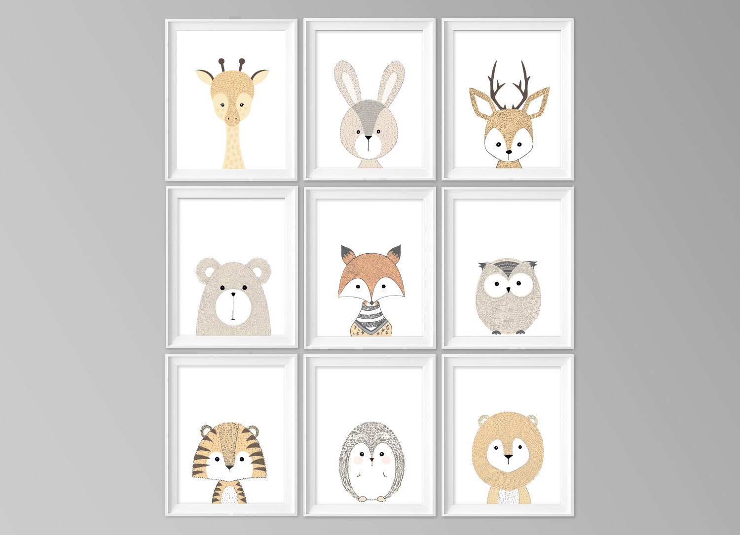 Animal Prints for Nursery Animal Nursery Decor Printable | Etsy