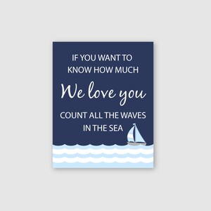 Count The Waves, Nursery Art Print Nautical Nursery Decor, Sailboat Print, Baby Nursery Art, Nautical Bedroom Art, Coastal Art, Love print image 2