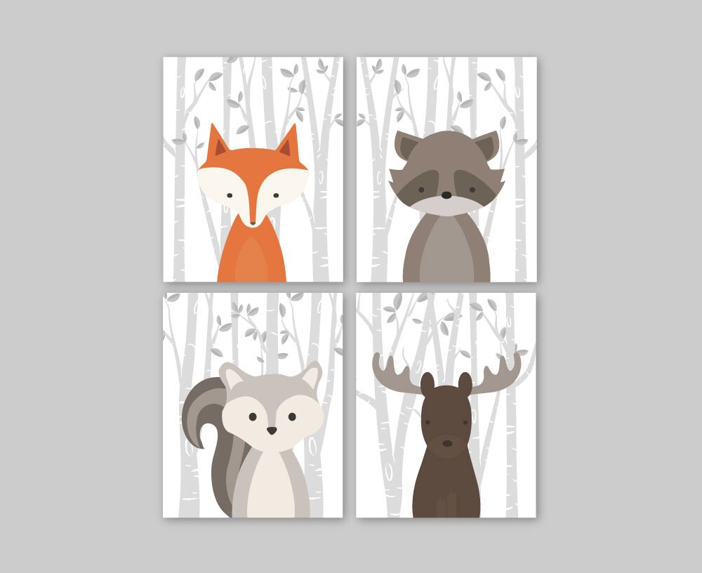Baby Nursery Decor Baby Nursery Wall Art Woodland Nursery - Etsy