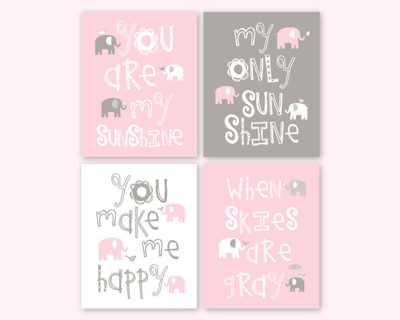 Pink And Grey Elephant Nursery Decor Ideas