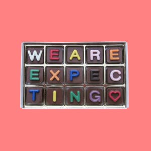We Are Expecting Pregnancy Reveal to Family Grandparents Pregnancy Announcement Ideas Baby Announcement It&#39;s A Boy or Girl Chocolate Message