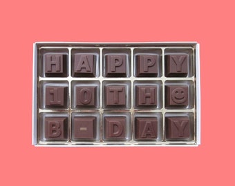 10th Birthday Chocolate Gift: Happy B-Day Message