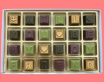 Asking Will You Be My Boyfriend Proposal Gift for Him Men Gift Chocolate Box Ask Boyfriend to Be Mine Funny Idea Artisan Chocolate Message