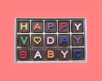 Happy Vday Baby Chocolate Valentines Day Gift for Her Girlfriend Gift Valentines Gift for Boyfriend Gift for Him Simple Gift for Men Women