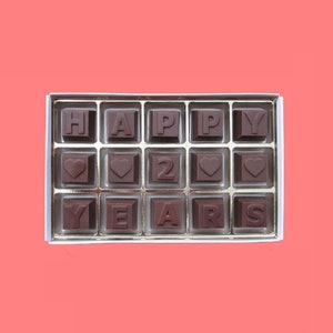 Milk Chocolate Message 2nd Anniversary Gift for Boyfriend from Girlfriend Gift 2 Year Anniversary Gifts for Husband from Wife Happy 2 Years image 1