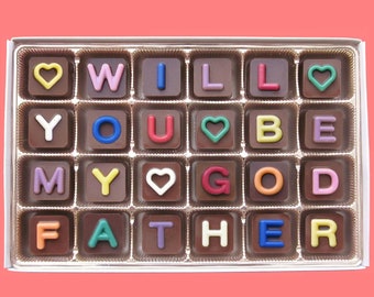 Will You Be My Godfather Proposal Box Chocolate Gift for Godfather Gift Fun Way Ask Godfather to Be God Father Gift Unusual Creative Idea