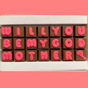 Ask Will You Be My Godmother Proposal Gift Box Personalized Candy Gift For Godmother Custom Godparents Gift Custom Message God Mother Gift
