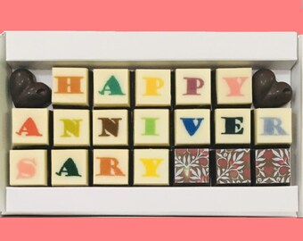 Personalized Gifts for Him Anniversary Gift for Men Customized Words in Chocolates Message Custom Name Anniversary Gift for Husband Gift Fun