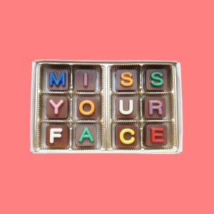 I Miss You Gift Long Distance Friendship Best Friend Gift BFF Gift Long Distance Relationship Gift Boyfriend Him Chocolate Jelly Beans Cube