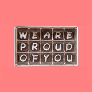 Graduation Gifts for Him Her We Are So Proud of You Chocolate Well Done Gift New Job Gift Congratulations Gift Congrats Gift Promotion Gift