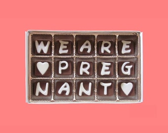 Pregnancy Reveal to Family Member Pregnancy Announcement Grandma to Be Gift Idea Uncle Grandparents Gift We Are Pregnant Chocolate Message