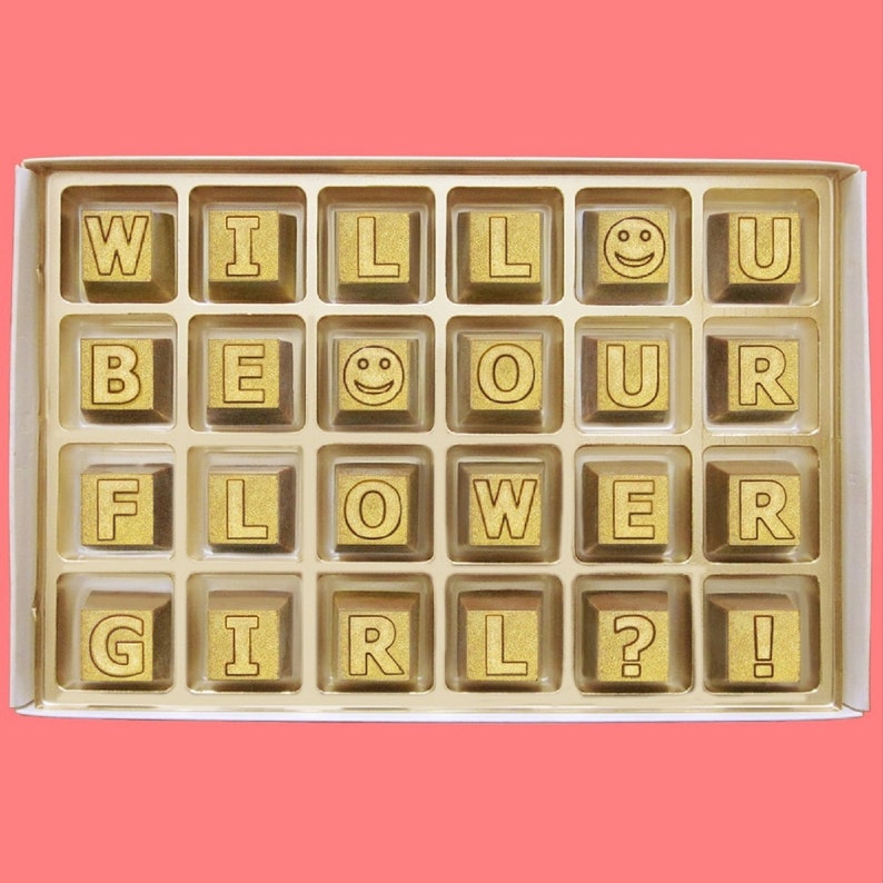 Flower Girl Proposal Ask Flower Girl Gift Flowergirl Will You Be Our Flower Girl Box Chocolate Flower Girl Gift Set Golden Theme Luxury Idea
