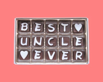 Valentines Day Gift Uncle Gift Birthday Gift for Uncle Fathers Day Gift from Niece to Uncle and Nephew Best Uncle Ever Chocolates Message