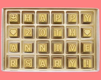 Happy 20 Years Anniversary Gift for Couple Gift 20th Wedding Anniversary Gift for Parents Gift Together Since 2004 Cute Chocolate Message