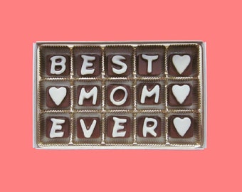 Custom Candy Mothers Day Gift Best Mom Ever Chocolate Text Mum Birthday Gift for Mom from Daughter to Mama Gift from Kid to New Mom Gift