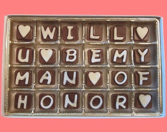 Chocolates Says Man of Honor Gift Man of Honor Proposal Customized Wedding Gift for Man of Honor Groomsmen Gifts Asking Bridesman to Be Idea