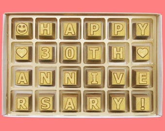 30 Year Anniversary Gift for Parents Gift 30th Anniversary Gift for Couple Gift Chocolate with Message 30th Wedding Anniversary Gift Idea