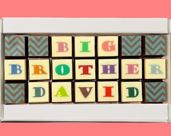 Big Brother Gift Box New Sibling Gift Big Sister Gifts Personalized Chocolates Message Pregnancy Announcement Kids Gift Surprise Baby Gift