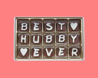 Creative Gift for Husband Wedding Anniversary Gift for Hubby Gift from Wife Best Husband Ever Romantic Birthday Gift Custom Chocolate Box