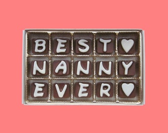 Best Nanny Ever Chocolate Gift Box Mother's Day Gift Grandma Grammy Gift Birthday Gift for Grandma Gift Nana Gifts from Grandkids to Nanny