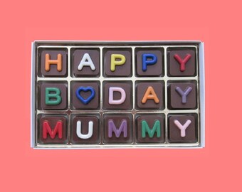 Mum Birthday Gift for Mummy Birthday Chocolates Letters Gifts Mom Bday Gift Idea Mother In Law MIL Mommy Gift Step Mom Gift Customized Box