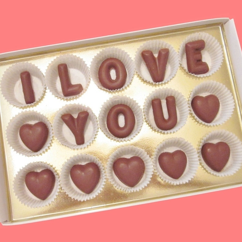 I Love You Chocolate Message Custom Chocolates Word Valentines image 0